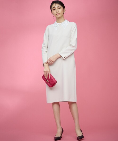 組曲（KUMIKYOKU） ワンピース コンフォータブルドレープ レース襟