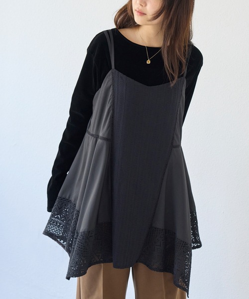 LAVEANGE（ラビアンジェ） キャミソール レース切替キャミチュニック