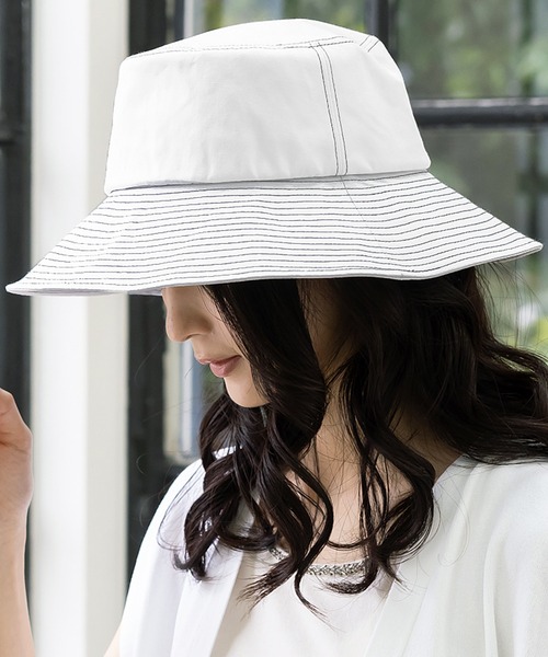 QUEENHEAD（クイーンヘッド） 帽子 ハット 配色ステッチつば広バケット