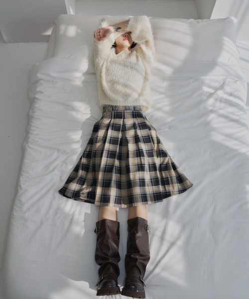 haek スカート check pleated skirt /チェック柄プリーツスカート