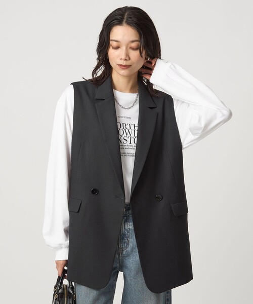 ナンバーナイン 日本製 裏地音符柄 ウールベスト ジレ size M