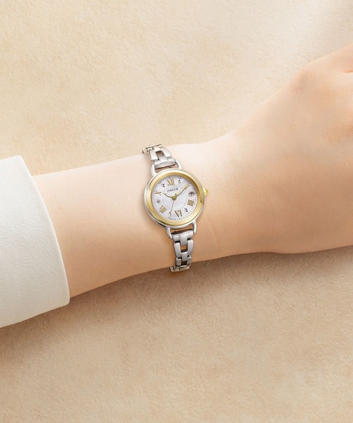 wicca（ウィッカ） 腕時計 ソーラーテック 電波時計 シルバー×ゴールド