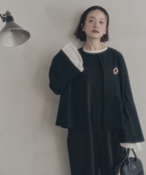 pual ce cin 「PUAL CE CIN」 ノーカラージャケット FREE ブラック