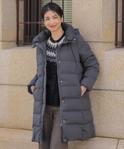 ダウンコート ダウンジャケット 「洗える・2way」タフタダウン ロング