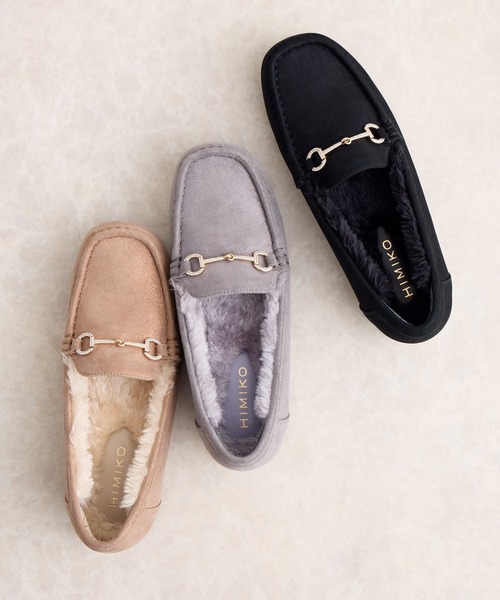 HIMIKO デッキシューズ モカシン 「HIMIKO」ビジュービットふわふわ