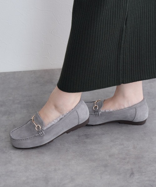 HIMIKO デッキシューズ モカシン 「HIMIKO」ビジュービットふわふわ