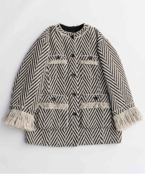 MAISON SPECIAL（メゾンスペシャル） ノーカラーコート コート Fringe