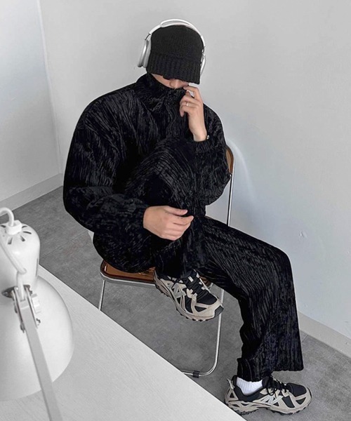 NOWLE（ノウル） ジャージ 「NOWLE」ベロア調 トラックジャケット