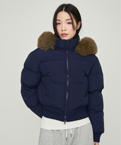 NUJOH ダウンコート ダウンジャケット Faux Fur Hooded Down Jacket