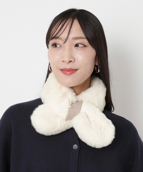 FURLA（フルラ） マフラー ストール フェイクファーマフラー ティ
