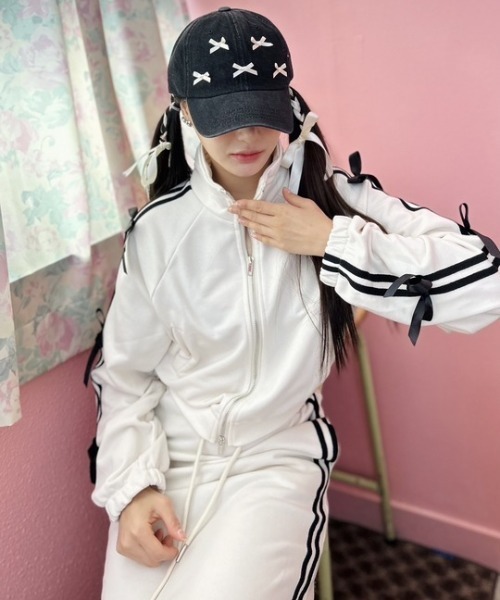 ipugo セットアップ ipugo/イプゴ リボンスウェット スカート