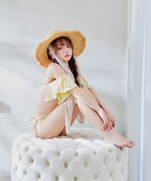 sugar nine 水着 ビジューオフショルダーフリルビキニ 2点セット
