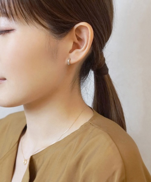 TAKE-UP（テイクアップ） ピアス K14/K10 ツキコウミニフープピアス