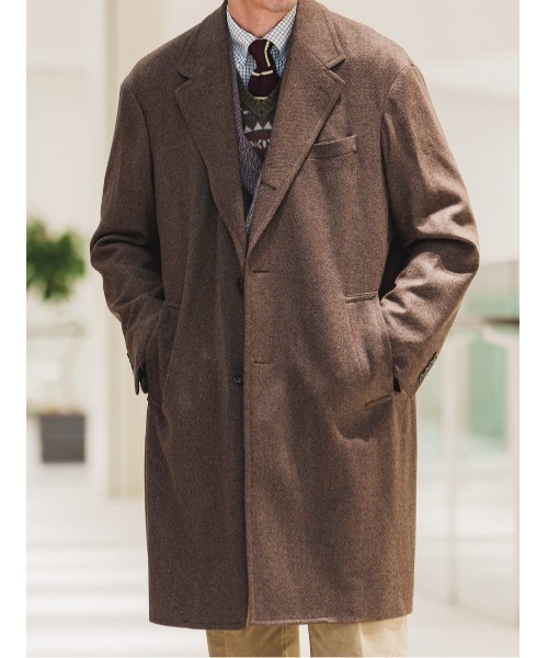 チェスターコート コート GOOVI シングルチェスターコート ウール