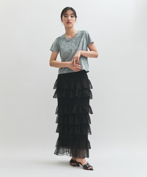 ADAM ET ROPE'（アダムエロペ） スカート シアーフリルスカート