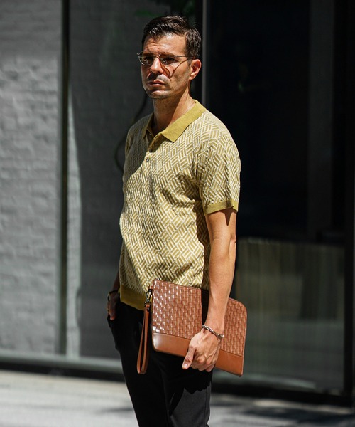 SOMEDIFF（サムディフ） ポロシャツ 変わり編みサマーニットポロシャツ