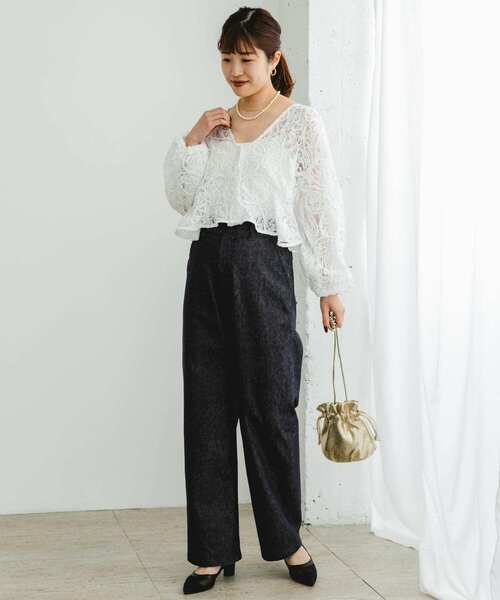 F by ROSSO（エフバイロッソ） ブラウス シャツ コードレースブラウス