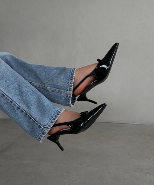 パンプス リボンエナメルミュールパンプス : ZOZOTOWN Yahoo!店 - 通販