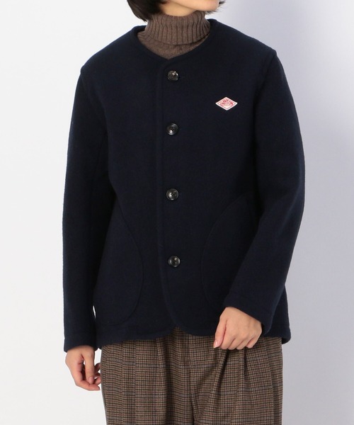Danton（ダントン） ノーカラージャケット 36 ネイビー レディース