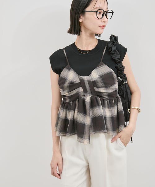 VIS（ビス） キャミソール オンブレチェックリボンビスチェ : ZOZOTOWN