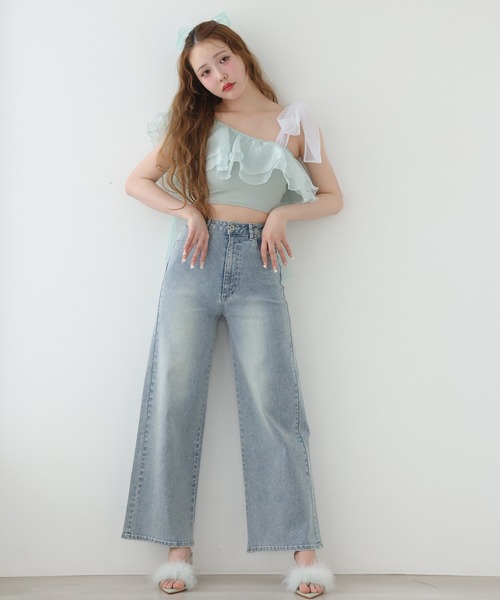 one after another NICE CLAUP 水着 swimwear/肩リボンワンショルダー