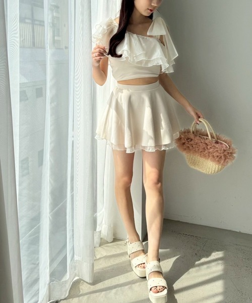 one after another NICE CLAUP 水着 swimwear/肩リボンワンショルダー