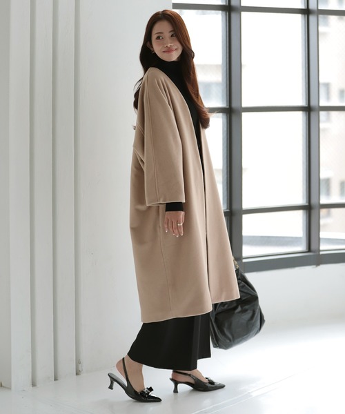 MERAKI ノーカラーコート コート manaodaysさんコラボ ウールコクーン