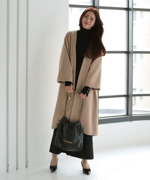 MERAKI ノーカラーコート コート manaodaysさんコラボ ウールコクーン