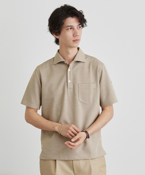 TAKEO KIKUCHI（タケオキクチ） ポロシャツ 千鳥柄ポロシャツ メンズ