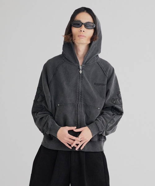 SUPPLIER（サプライヤー） パーカー Dagger Leather Patch Zip Hoodie