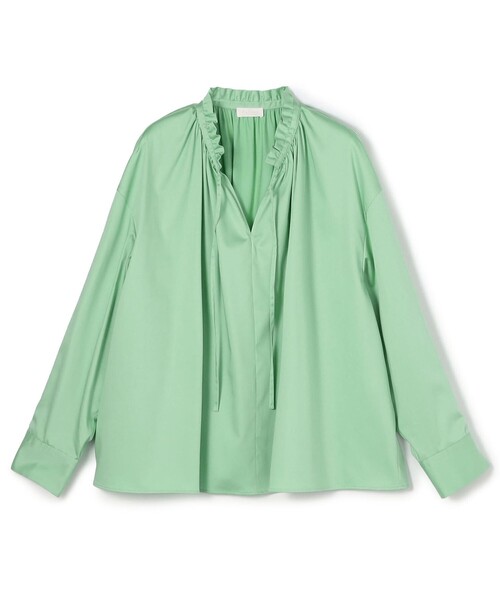 Ballsey（ボールジィ） ブラウス シャツ ハイカウントサテン ネック