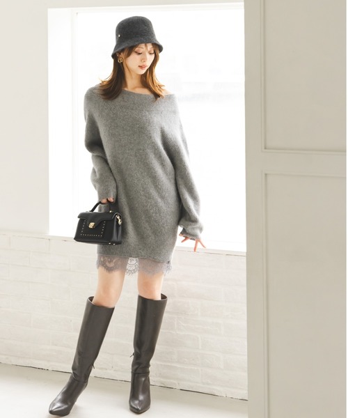 SNIDEL（スナイデル） ワンピース ニットセットキャミミニワンピース