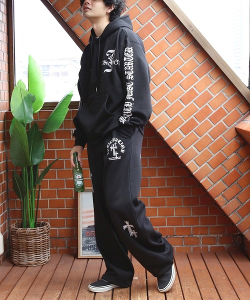 8 スウェットパンツ ジャージ クロスプリントスウェットパンツ メンズ