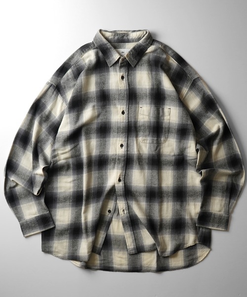 シャツ ソフトコットン オンブレチェック / ネルチェック ビッグ