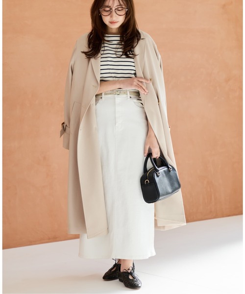 トレンチコート コート ベーシックとろみトレンチコート 「低身長