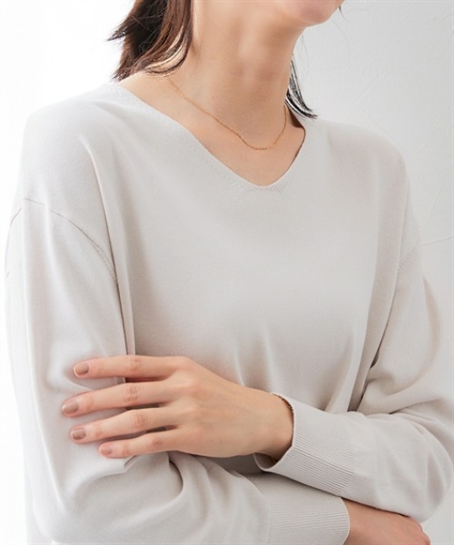 7days Life Styling ニット セーター サイドスリットVネックニット