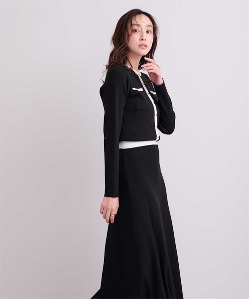 ur's（ユアーズ） ワンピース バイカラーポケットデザインニット