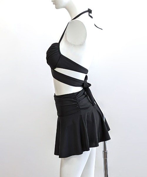 Riff（リフ） 水着 スカート付き 3点セット クロスデザイン