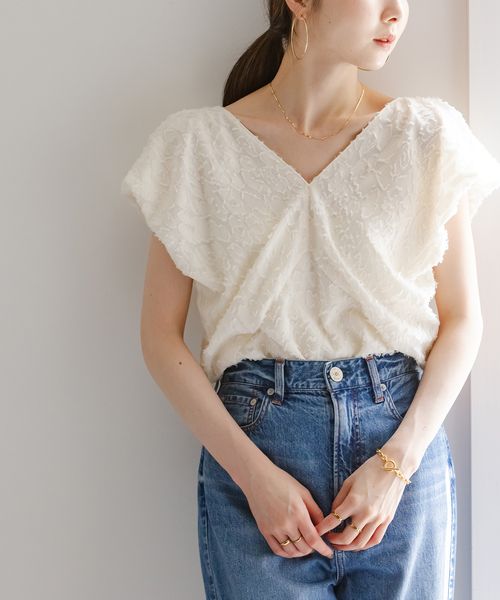 NOBLE（ノーブル） ブラウス シャツ 「洗える」レオパードジャガード