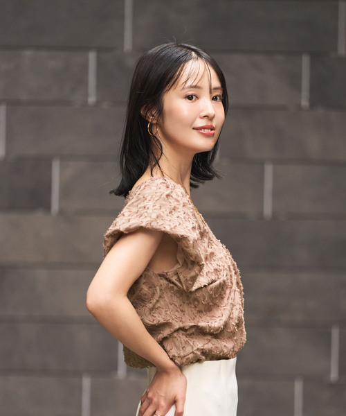 NOBLE（ノーブル） ブラウス シャツ 「洗える」レオパードジャガード