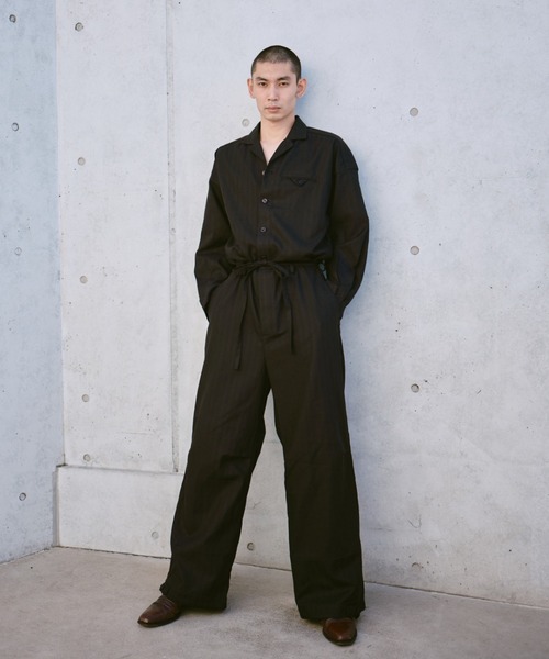 Camphor wood オールインワン open collar belted assort l/s jump