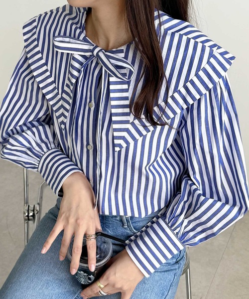 GeeRA（ジーラ） ブラウス シャツ ケープ衿シャツブラウス レディース