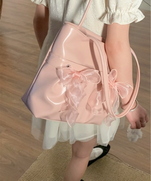 gossip!ロサンゼルス トートバッグ Y2Kガーリー＊リボン付き大容量