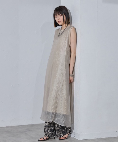 each alchemist ワンピース 異素材レイヤードノースリワンピ