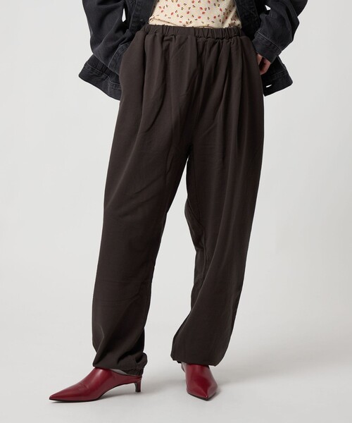 6 スウェットパンツ ジャージ 「6(ROKU)」コットンウラケ ギャザー