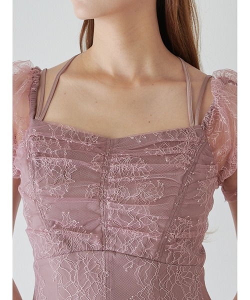 SNIDEL（スナイデル） ワンピース ギャザードレープレースドレス