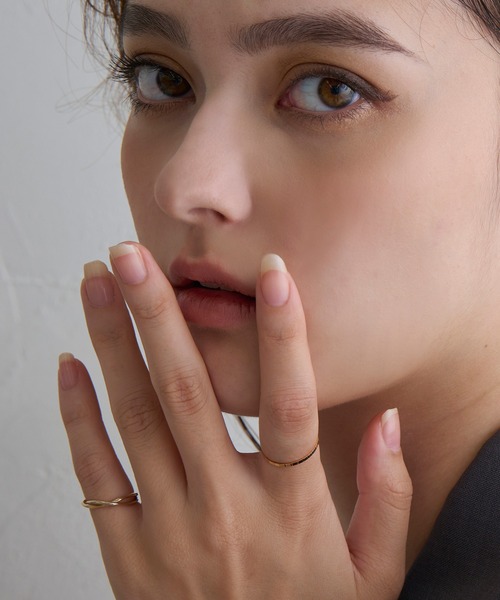 JUPITER 指輪 リング 「K10」ダブルラインピンキーリング/金属