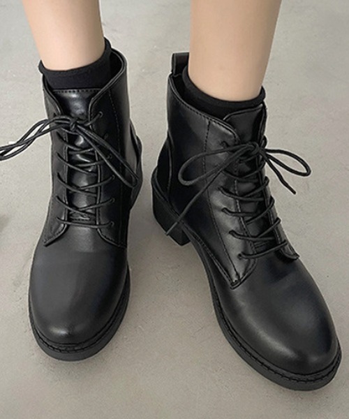 Dewlily ブーツ 編み上げショートブーツ レディース : ZOZOTOWN Yahoo