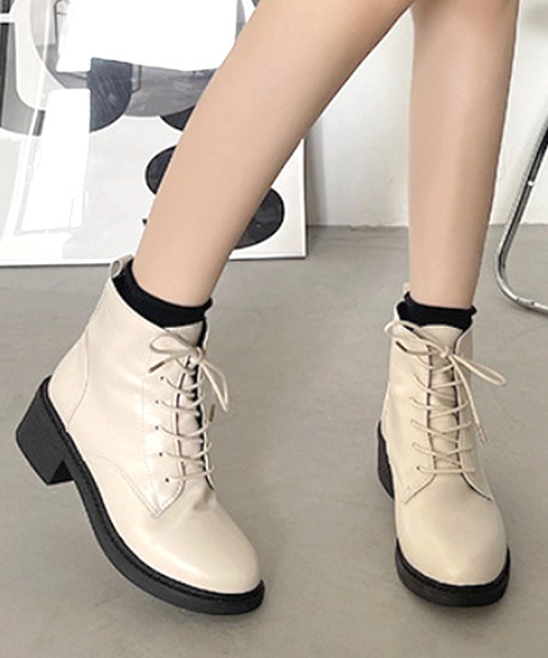 Dewlily ブーツ 編み上げショートブーツ レディース : ZOZOTOWN Yahoo