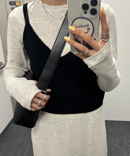 I-SOOK（アイスー） キャミソール キャミソールニットビスチェ(chiica